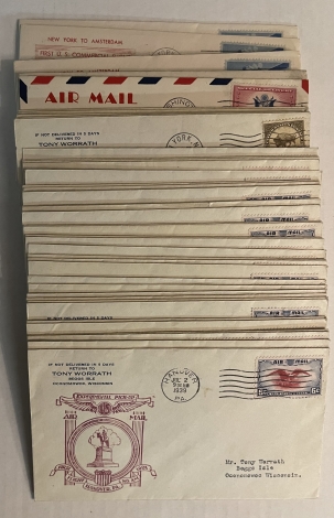 U.S. Stamps LOT OF 48 EARLY FIRST FLIGHT COVERS, GREAT POSTMARKS, CACHES-FROM OLD COLLECTION