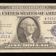Small Silver Certificates 1957-B $1 SILVER CERTIFICATE, FR-1621, AU, COOL SERIAL #-FROM AN OLD COLLECTION!