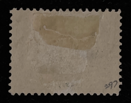 U.S. Stamps SCOTT #297 5c ULTRAMARINE/BLACK, MOG-HINGED, VF CENTERING-CAT $75