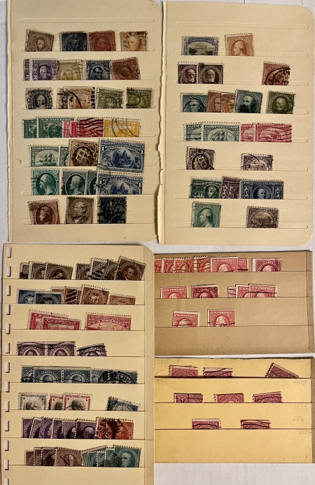 U.S. Stamps COLLECTION OF BETTER U.S. SINGLES ON STOCK CARDS, 1880s-1920s, FAULTS; CAT $755+