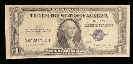 Small Silver Certificates 1935-G$1 SILVER CERTIFICATE, W/ MOTTO, FR-1617, FRESH CU FROM AN OLD COLLECTION