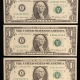 Small Silver Certificates 1957 (2) & 1957-B (2) $1 SILVER CERTIFICATES, FR-1619 & 21, 4 CIRCULATED NOTES