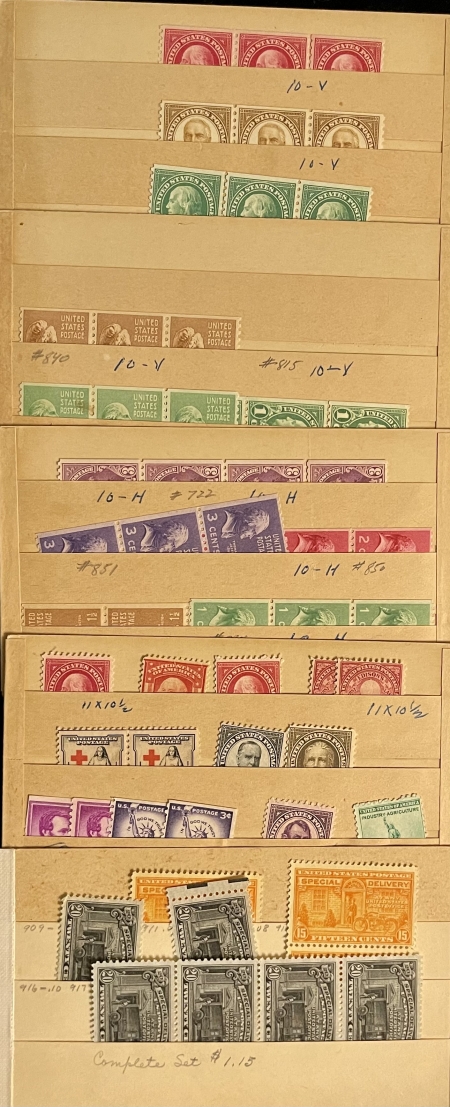 U.S. Stamps MANY HUNDREDS CARDED U.S. SINGLES, MINT & USED, 1860s-ON, MUCH BOB, CAT $1000+