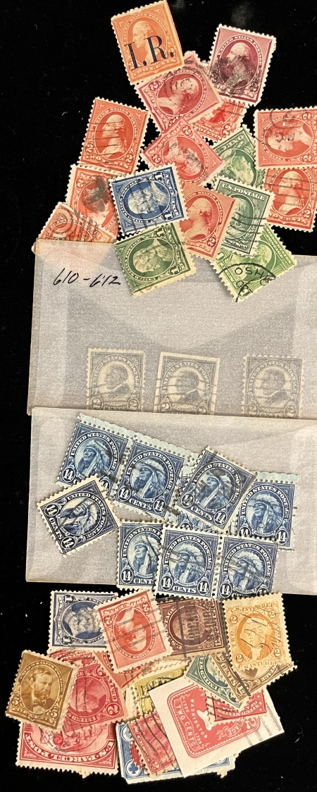 U.S. Stamps MANY HUNDREDS CARDED U.S. SINGLES, MINT & USED, 1860s-ON, MUCH BOB, CAT $1000+