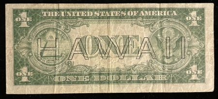 World War II Emergency Notes 1935-A $1 SILVER CERTIFICATE, “HAWAII”, WW II EMERGENCY, FR-2300, ORIGINAL F/VF!