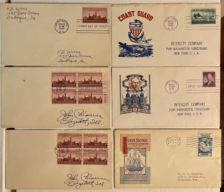 First Day Covers 1932-1947 EARLY FIRST DAY COVER LOT (17), INCLUDING BETTER, W/ SOME NICE CACHETS