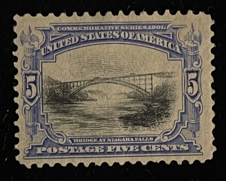 U.S. Stamps SCOTT #297 5c BLUE, MOG-HHR, WRINKLES (visible from back ONLY), VF app-CAT $75