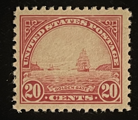 U.S. Stamps SCOTT #567, 20c CARMINE-ROSE, PERF 11, MOG-HINGED, VF+ CENTERING-CAT $16