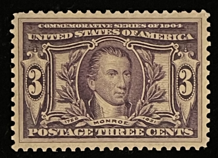 U.S. Stamps SCOTT #325 3c VIOLET, MOG-HINGED, VF & FRESH, ATTRACTIVE STAMP-CAT $65