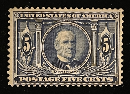 U.S. Stamps SCOTT #326 5c BLUE, MOG-LIGHT HINGE, FINE+ W/ FRESH COLOR-CAT $70