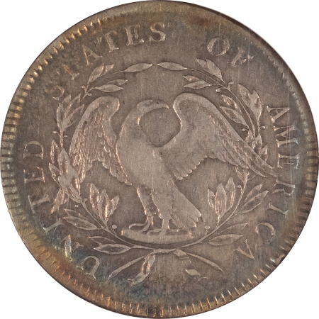 Early Dollars 1795 FLOWING HAIR SILVER DOLLAR, NGC VF-25, CAC-WHOLESOME W/ GORGEOUS RIM TONING
