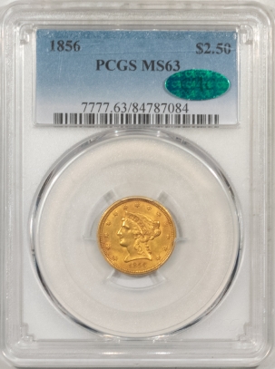 $2.50 1856 $2.50 LIBERTY GOLD – PCGS MS-63, PQ! FRESH & CAC APPROVED!