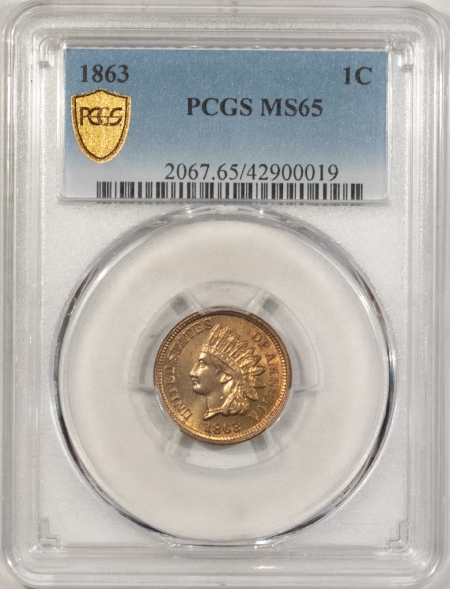 New Store Items 1863 INDIAN CENT PCGS MS-65, PQ+++ BLAZING LUSTER (WILL RE-CAC)