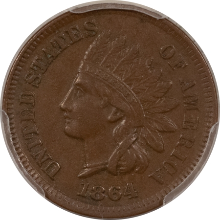New Store Items 1864 INDIAN CENT, L ON RIBBON – PCGS AU-55, CHOCOLATE BROWN & PREMIUM QUALITY!