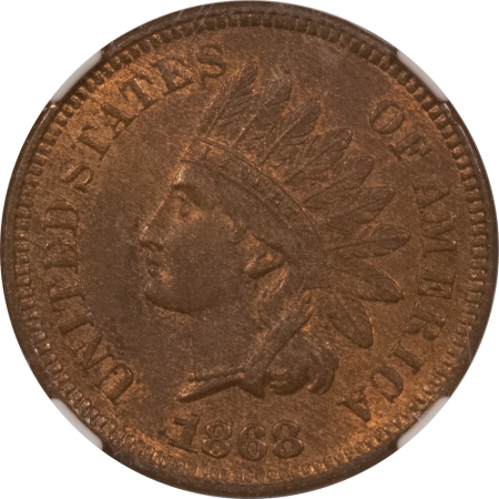 New Store Items 1868 INDIAN CENT – NGC MS-64 RB