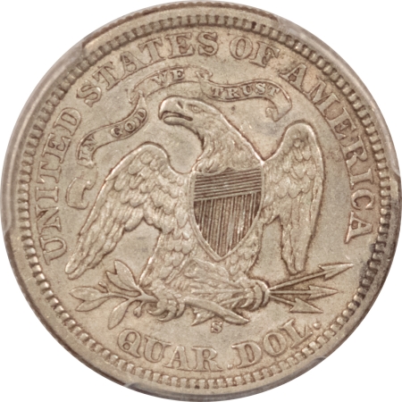 Liberty Seated Quarters 1874-S SEATED LIBERTY QUARTER, ARROWS – PCGS AU-50, TOUGH!