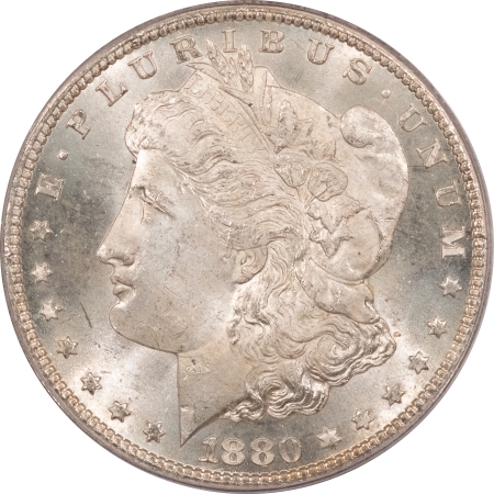 Dollars 1880-CC MORGAN DOLLAR PCGS MS-65, FROSTY WHITE CARSON CITY!