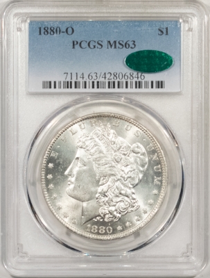 CAC Approved Coins 1880-O MORGAN DOLLAR – PCGS MS-63, FRESH WHITE & PREMIUM QUALITY++ CAC APPROVED!