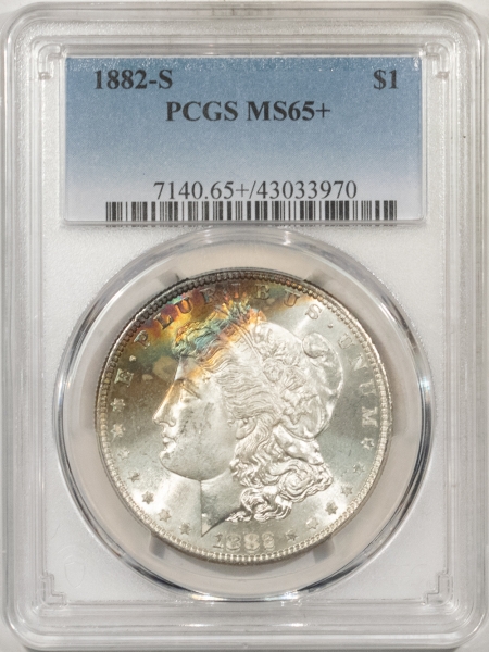 Morgan Dollars 1882-S MORGAN DOLLAR – PCGS MS-65+, PRETTY & PREMIUM QUALITY!