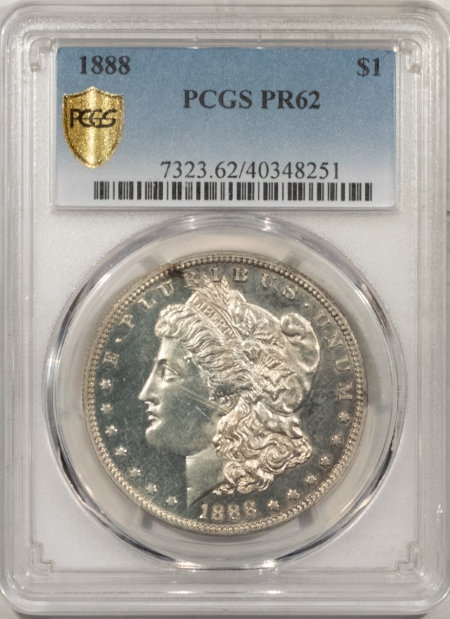 Morgan Dollars 1888 PROOF MORGAN DOLLAR – PCGS PR-62, SEMI CAMEO