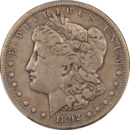 Morgan Dollars 1892-CC MORGAN DOLLAR PCGS F-15, PREMIUM QUALITY – VF QUALITY & WHOLESOME