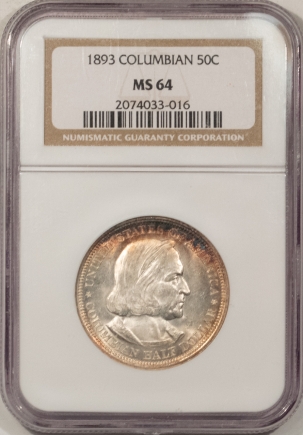 New Certified Coins 1893 COLUMBIAN COMMEMORATIVE HALF DOLLAR – NGC MS-64