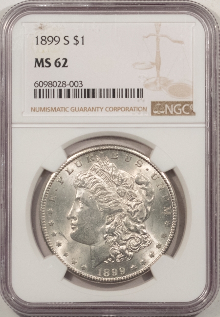 New Store Items 1899-S MORGAN DOLLAR – NGC MS-62, ORIGINAL & WHITE!