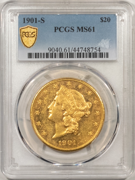 New Store Items 1901-S $20 LIBERTY GOLD – PCGS MS-61, LOOKS PROOFLIKE!