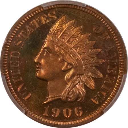 New Store Items 1906 PROOF INDIAN CENT – PCGS PR-65 RB, GORGEOUS!
