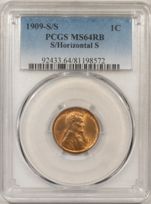 New Store Items 1909-S/S LINCOLN CENT, S/HORIZONTAL S – PCGS MS-64 RB