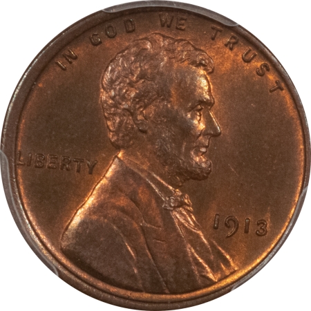 New Store Items 1913 LINCOLN CENT – PCGS MS-65 RB, GEM!