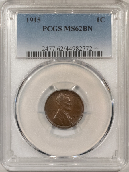 Lincoln Cents (Wheat) 1915 LINCOLN CENT – PCGS MS-62 BN
