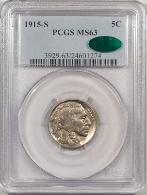 New Store Items 1915-S BUFFALO NICKEL – PCGS MS-63, SCARCE, PREMIUM QUALITY & CAC APPROVED!