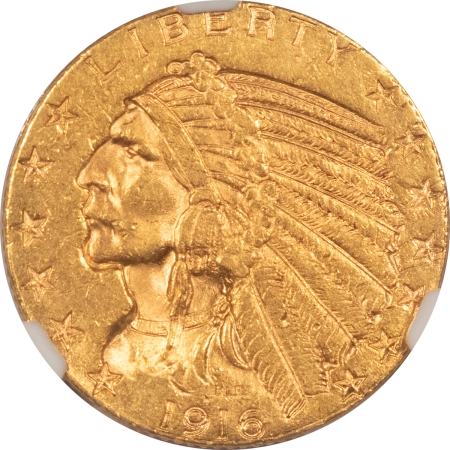 $5 1916-S $5 INDIAN GOLD – NGC MS-61, PREMIUM QUALITY & CAC APPROVED!
