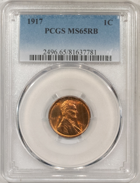 New Store Items 1917 LINCOLN CENT – PCGS MS-65 RB, FRESH & PRETTY!