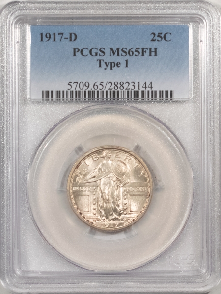 New Store Items 1917-D STANDING LIBERTY QUARTER – TY I – PCGS MS-65 FH, FRESH WHITE & PQ!