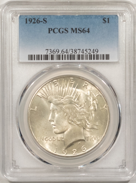 New Certified Coins 1926-S PEACE DOLLAR – PCGS MS-64, ORIGINAL & FLASHY!