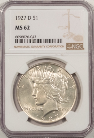 New Store Items 1927-D PEACE DOLLAR – NGC MS-62, SMOOTH & PREMIUM QUALITY!