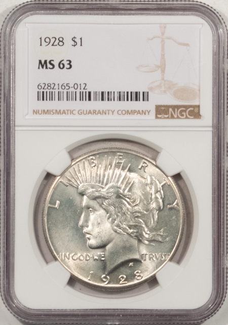 New Certified Coins 1928 PEACE DOLLAR – NGC MS-63, FRESH WHITE!