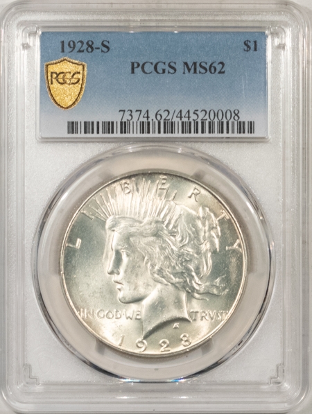 New Store Items 1928-S PEACE DOLLAR – PCGS MS-62, PREMIUM QUALITY!