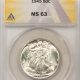 New Certified Coins 1944-S WALKING LIBERTY HALF DOLLAR – ANACS MS-62, PREMIUM QUALITY!