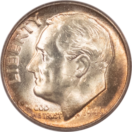 New Store Items 1949-S ROOSEVELT DIME – PCGS MS-65, PRETTY, PREMIUM QUALITY & OLD GREEN HOLDER