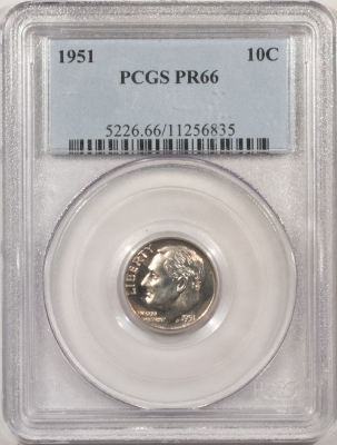 New Certified Coins 1951 PROOF ROOSEVELT DIME – PCGS PR-66