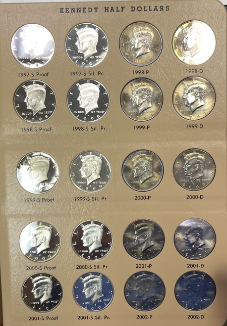 Half Dollars 1964-2012 KENNEDY HALF DOLLAR 160 COIN COMPLETE SET, DANSCO, SILVER, PROOFS, ALL