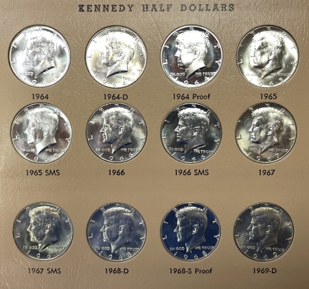 New Store Items 1964-2012 KENNEDY HALF DOLLAR 160 COIN COMPLETE SET, DANSCO, SILVER, PROOFS, ALL