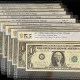 Small Federal Reserve Notes 1963-B $1 FRN, BARR NOTES, CONSECUTIVE RUN OF 10 SERIAL #s-PCGS GEM CU 65-66 PPQ
