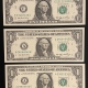 Small Federal Reserve Notes 2003 $1 FEDERAL RESERVE NOTES (3), FANCY SERIAL #s: 2 RADAR & 1 REPEATER-GEM CU