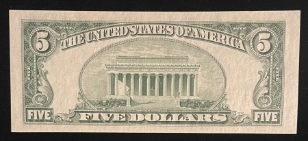 Small Federal Reserve Notes 1950-A $5 FEDERAL RESERVE NOTE, FR-1962-E, RICHMOND, GEM CRISP CU