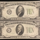 Small Federal Reserve Notes 1928-B $10 FEDERAL RESERVE NOTE, DK GREEN SEAL, FR-2002D, CLEVELAND, ORIG F/VF
