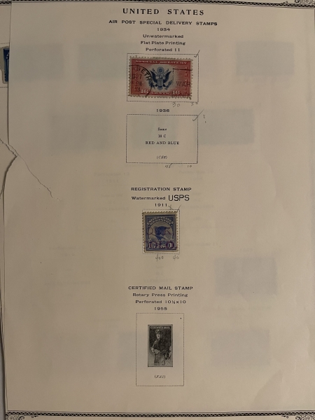 U.S. Stamps U.S. STAMP LOT: 1850s-1920s, USED-HINGED, 1930s, MINT-MOUNTS + EXTRAS-CAT $2200+